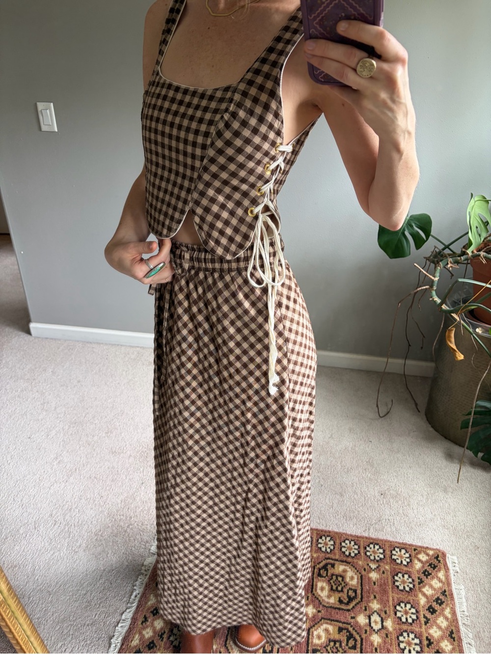 Handmade (by me!) reversible corset style top! - Picture 3 of 12